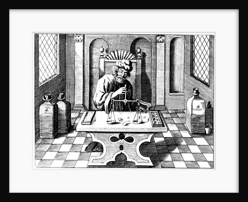 Assayer testing samples of gold or silver by Anonymous