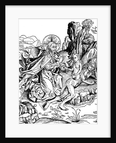 God creating Eve from Adam's rib by Anonymous