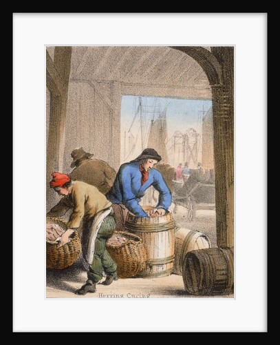Men curing herring by Anonymous
