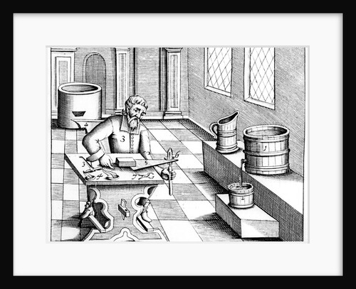 Man checking the quality of saltpetre by Anonymous