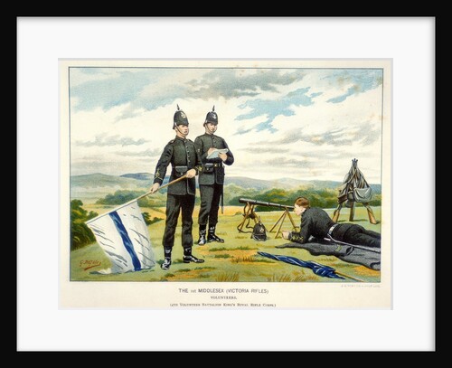 Soldiers sending a semaphore signal using flags by Anonymous