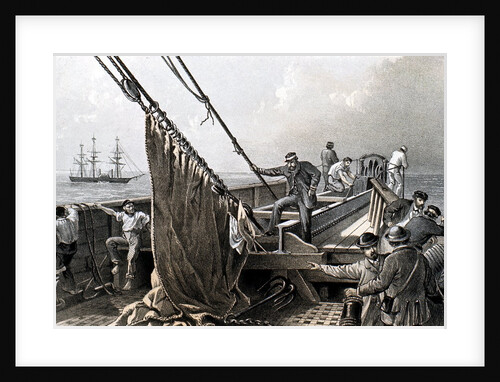 Laying the transatlantic telegraph cable by Anonymous