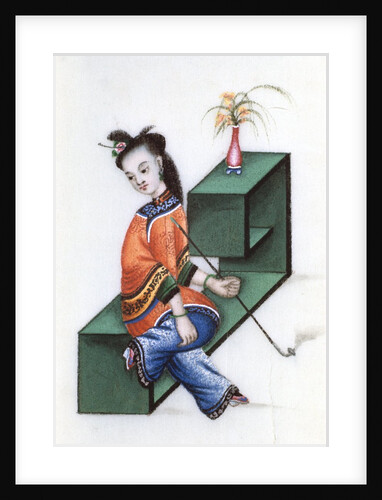 Woman smoking opium by Anonymous