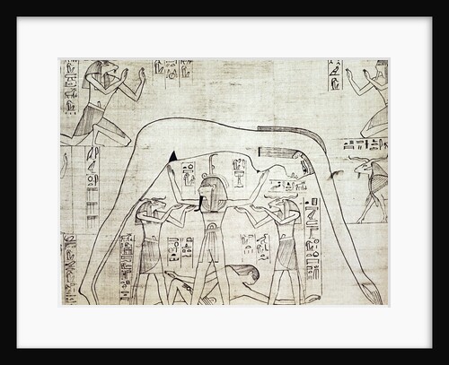 Detail of Greenfield Papyrus with Shu, the god of air, supporting the sky goddess, Nut by Anonymous