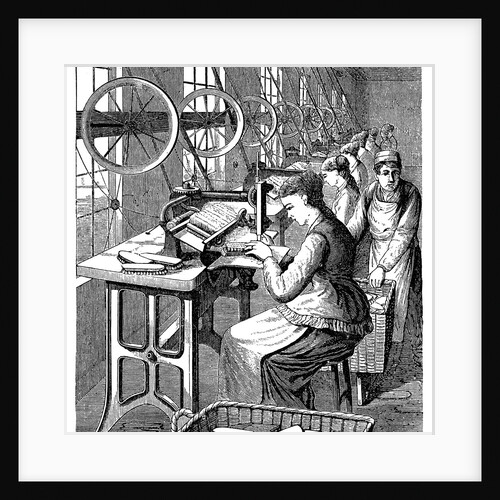 Women making brushes in factory by Anonymous