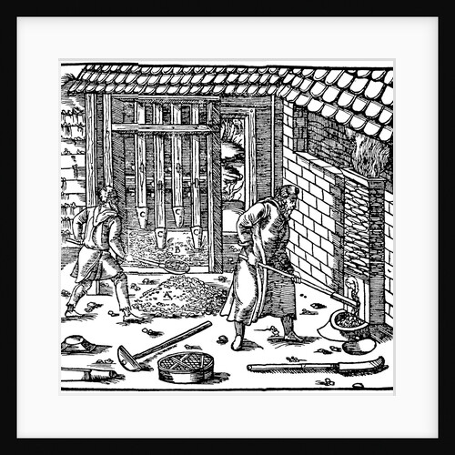 Stamping and roasting ore to extract metal by Anonymous