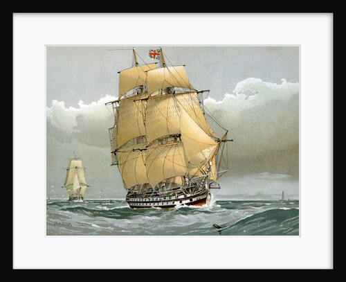 A 74 gun Royal Navy ship of the line by Anonymous