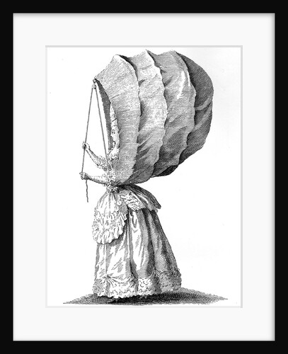 Woman wearing large calash by Anonymous