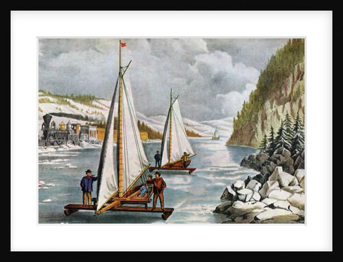 Ice Boat Race on the Hudson River by Anonymous