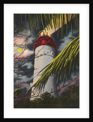 Lighthouse at night by Anonymous