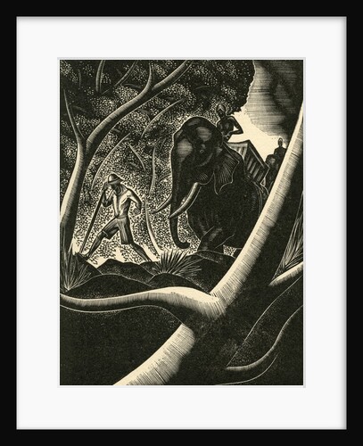 Explorer and elephant by Anonymous