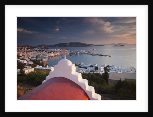 Chapel overlooking the harbor on Greek Island of Mykonos by Anonymous