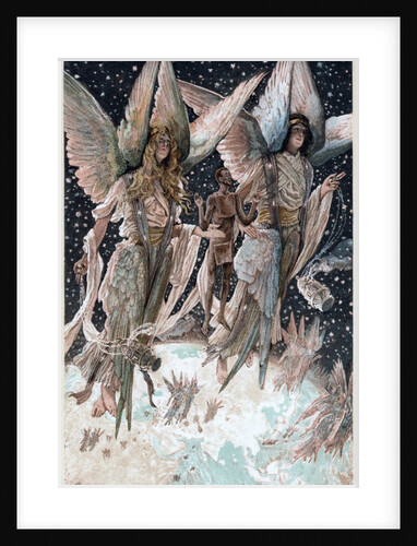 Angels carrying soul of penitent thief into Paradise by Anonymous