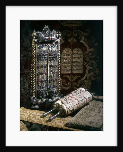Scrolls of the Torah, Torah cover and the Ten Commandments by Anonymous
