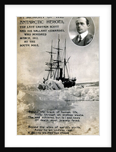 Postcard commemorating Captain Scott's expedition to South Pole by Anonymous