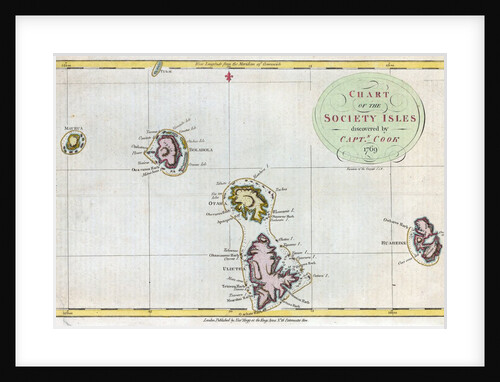 Map of Society Islands by Anonymous
