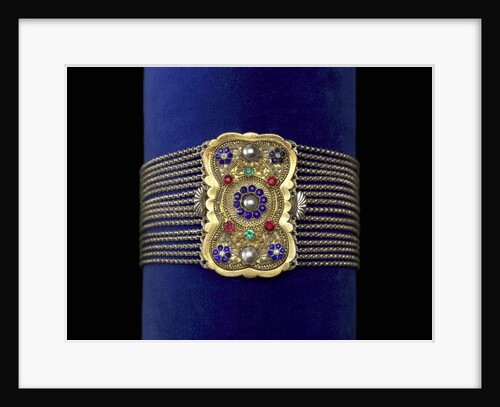 Choker with gilt silver, pearls, and glass by Anonymous