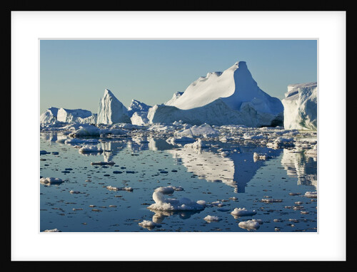 Iceberg and bergy bits in Disko Bay in Greenland by Anonymous