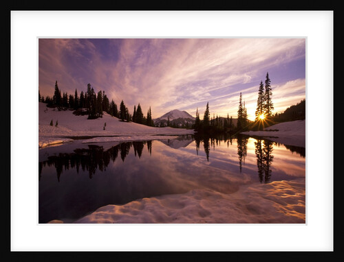 Sunrise at Tipsoo Lakes and Mount Rainier by Anonymous