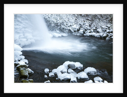 Snowy waterfall in winter by Anonymous