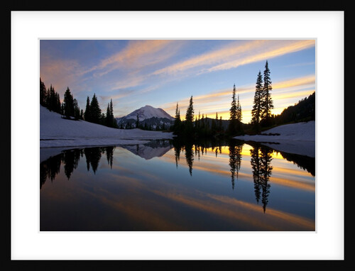 Sunset at Tipsoo Lakes and Mount Rainier by Anonymous