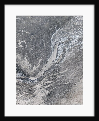 Satellite Image of Lake Baikal Covered With Ice by Anonymous