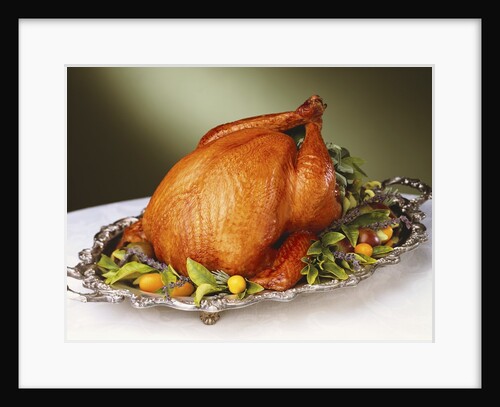 Whole Roast Turkey on Silver Platter by Anonymous