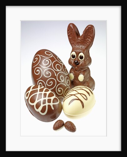 Chocolate Easter Bunny and chocolate eggs by Anonymous