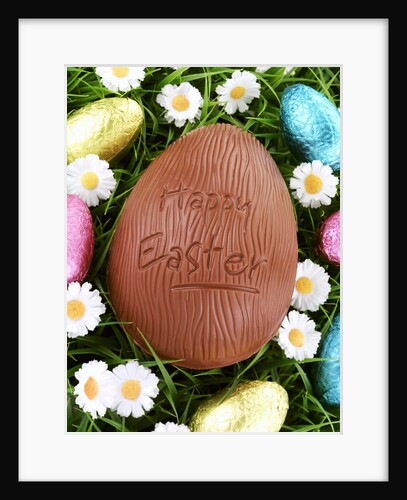 Chocolate Easter eggs in grass by Anonymous