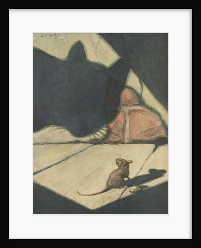 Illustration of cat hunting mouse by Anonymous