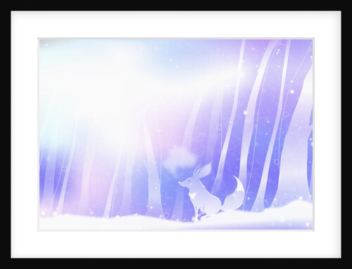 Wolf in snow scape by Anonymous