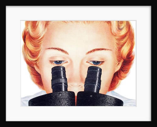 Scientist looking into microscope by Anonymous