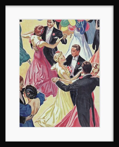 Couples dancing in ballroom by Anonymous