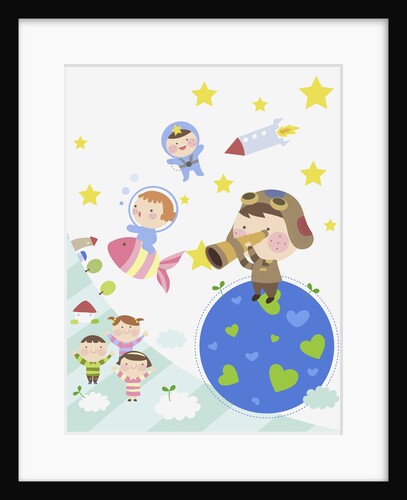 Kids exploring space by Anonymous