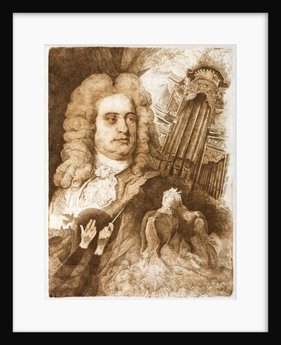 Central European engraving of the composer. George Frideric Handel (Georg Friedrich HÃ¤ndel: 1685 ? 1759) by Anonymous