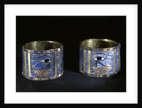Ancient Egyptian bracelets with Wedjat eyes by Anonymous