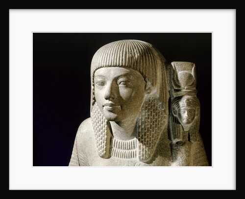 Ancient Egyptian green breccia statuette of a priest by Anonymous