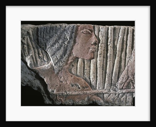 Ancient Egyptian painted relief depicting lute player by Anonymous