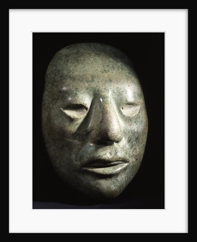 Mayan jade portrait head by Anonymous