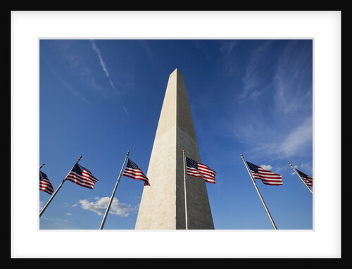 American flags encircling Washington Monument by Anonymous