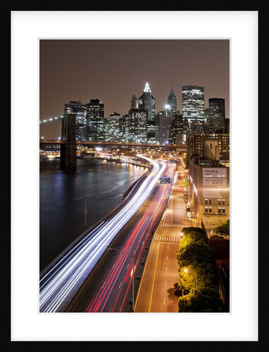 Brooklyn Bridge and Manhattan Skyline, New York City by Anonymous
