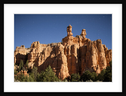 Pinnacles in moonlight at Dixie National Forest in Utah by Anonymous