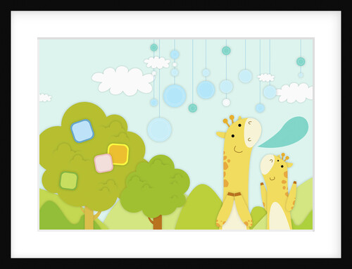 Giraffes in backdrop by Anonymous