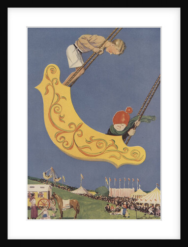 Children on circus swing by Anonymous