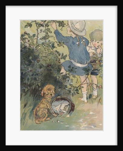 Children picking fruit by Anonymous