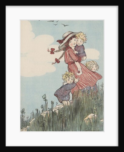 Children standing on hill by Anonymous