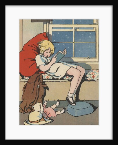 Girl reading book by Anonymous