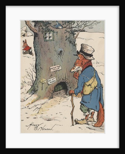 Rabbit hiding from fox visitor by Anonymous