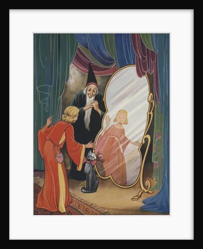 Wizard showing girl her changed reflection by Anonymous