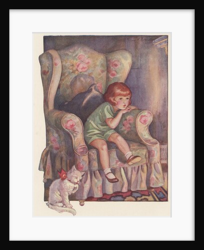 Girl sitting in armchair by Anonymous
